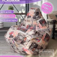 Кресло мешок Груша Макси велюр принтованный (инфографика)